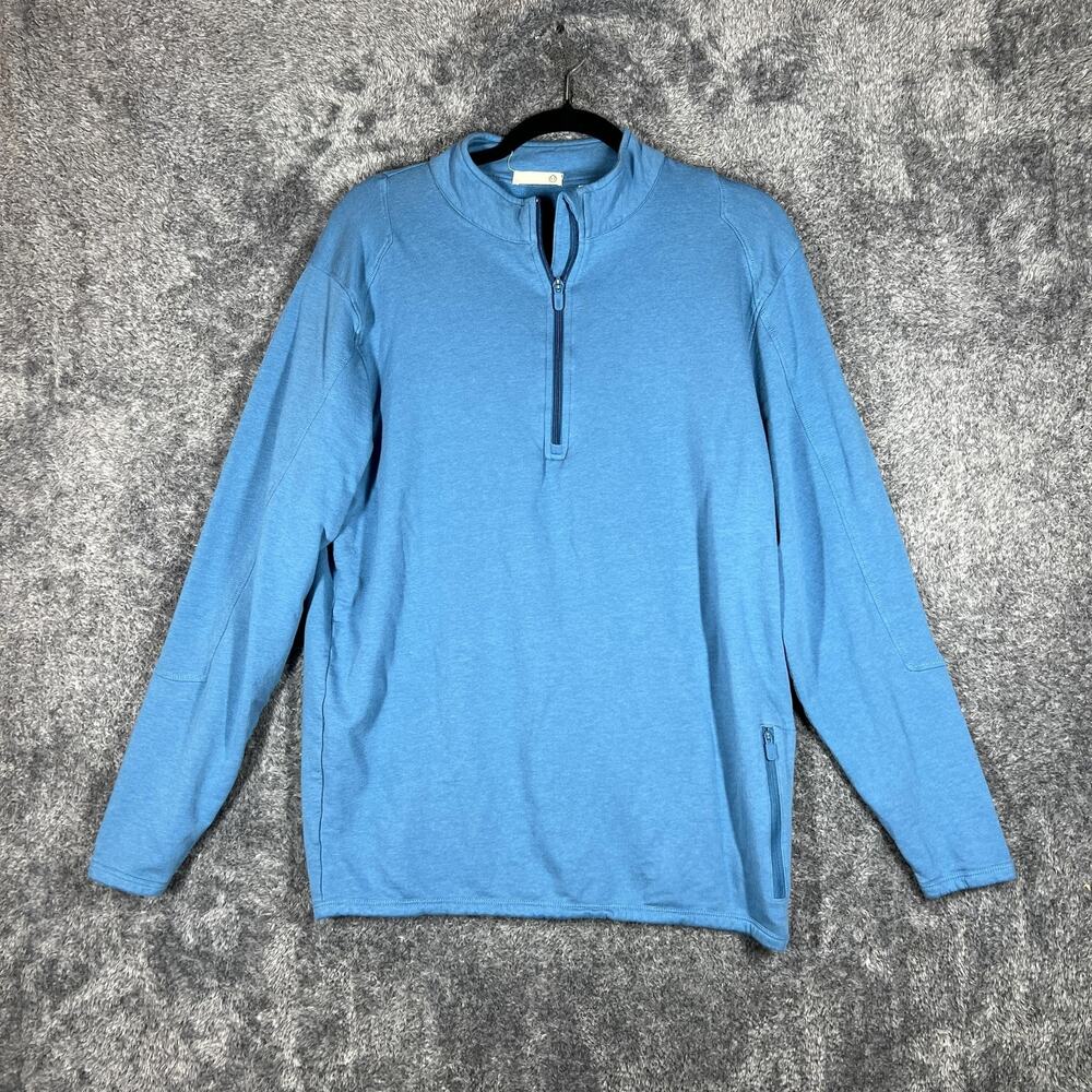 Tasc Performance Sweatshirt Mens M Blue 1/4 Zip Pullover Pockets Jersey